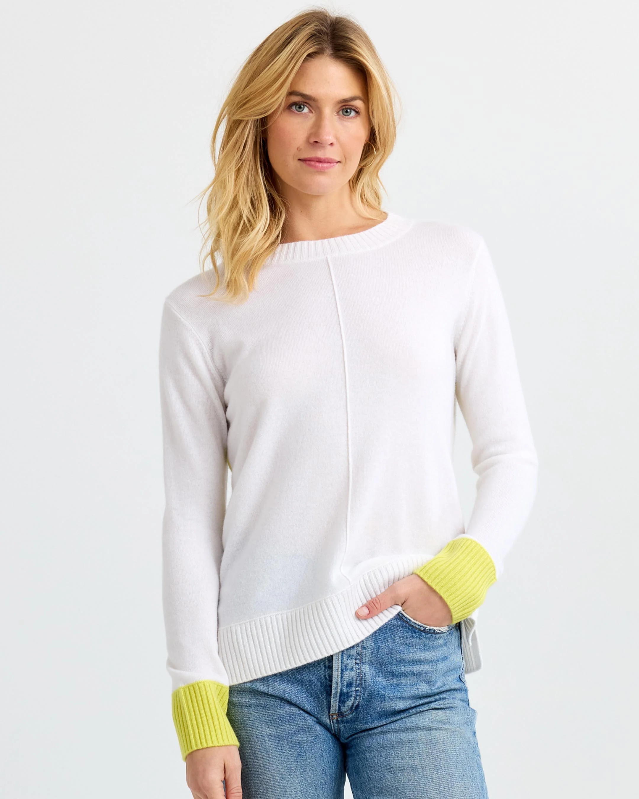 Cashmere Contrast Crew