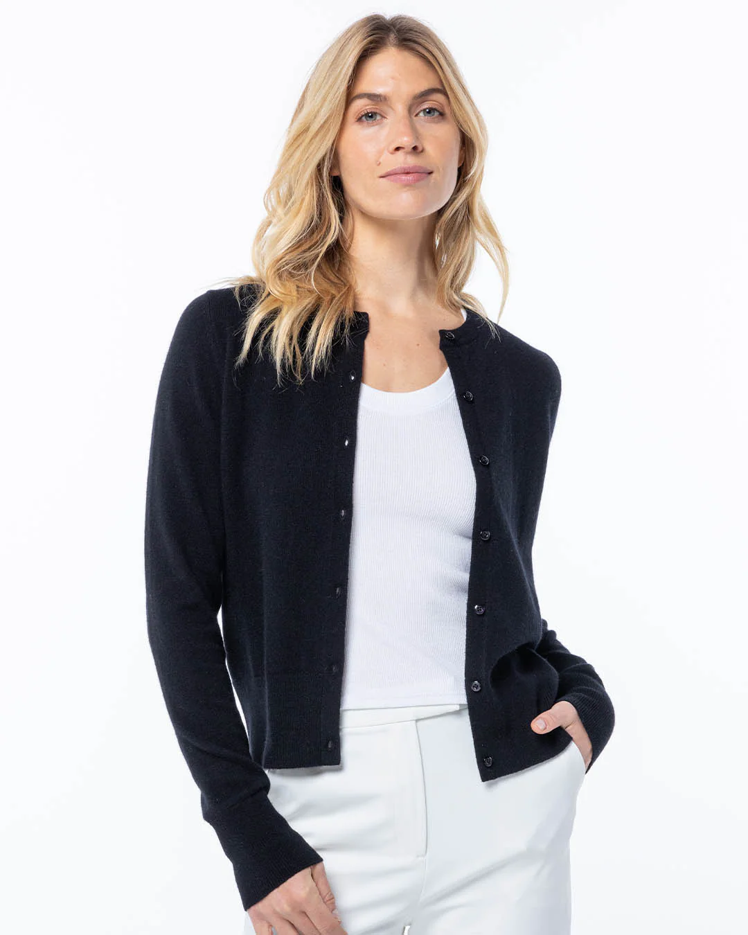 Cashmere Crewneck Cardigan - Image 3