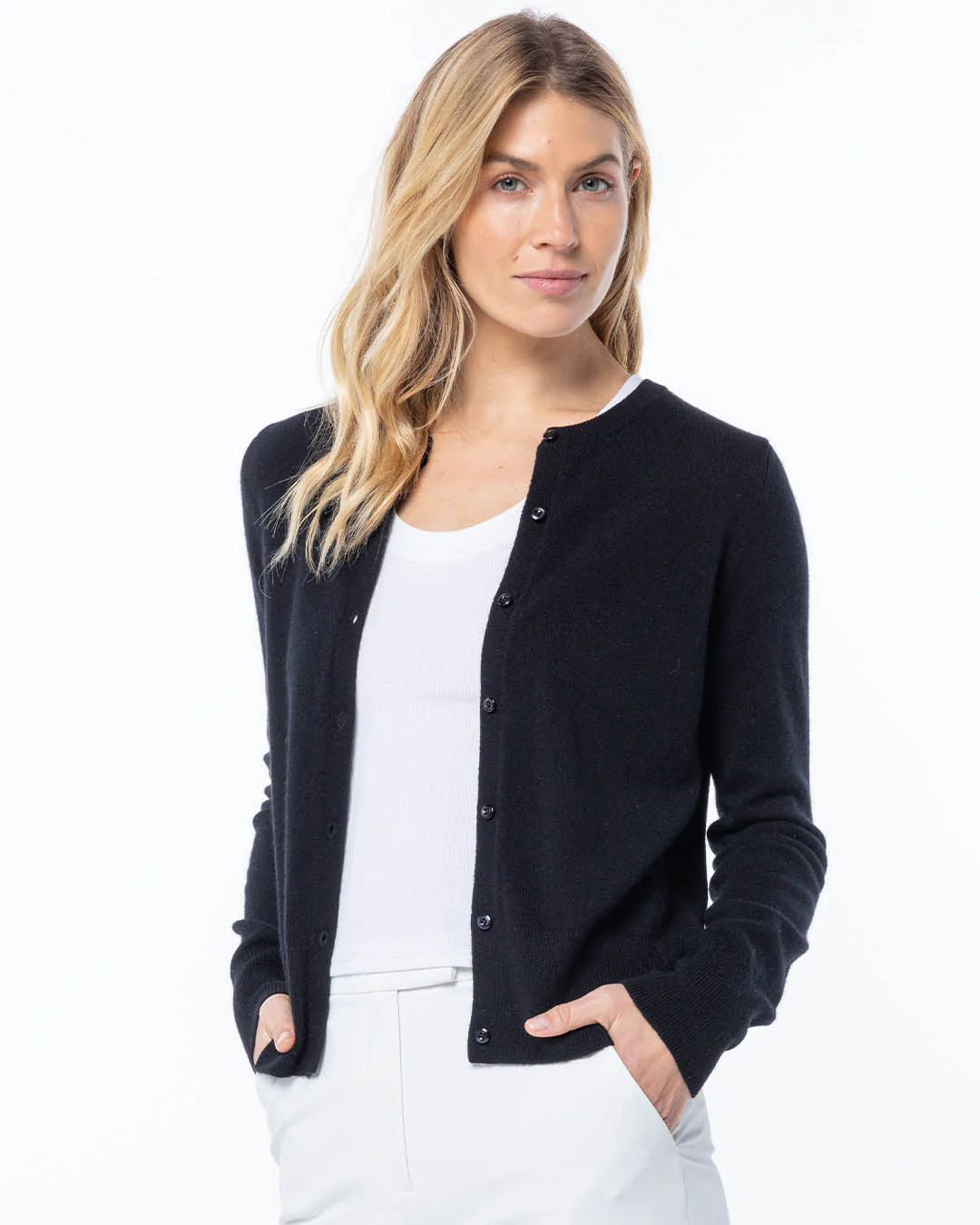 Cashmere Crewneck Cardigan - Image 4