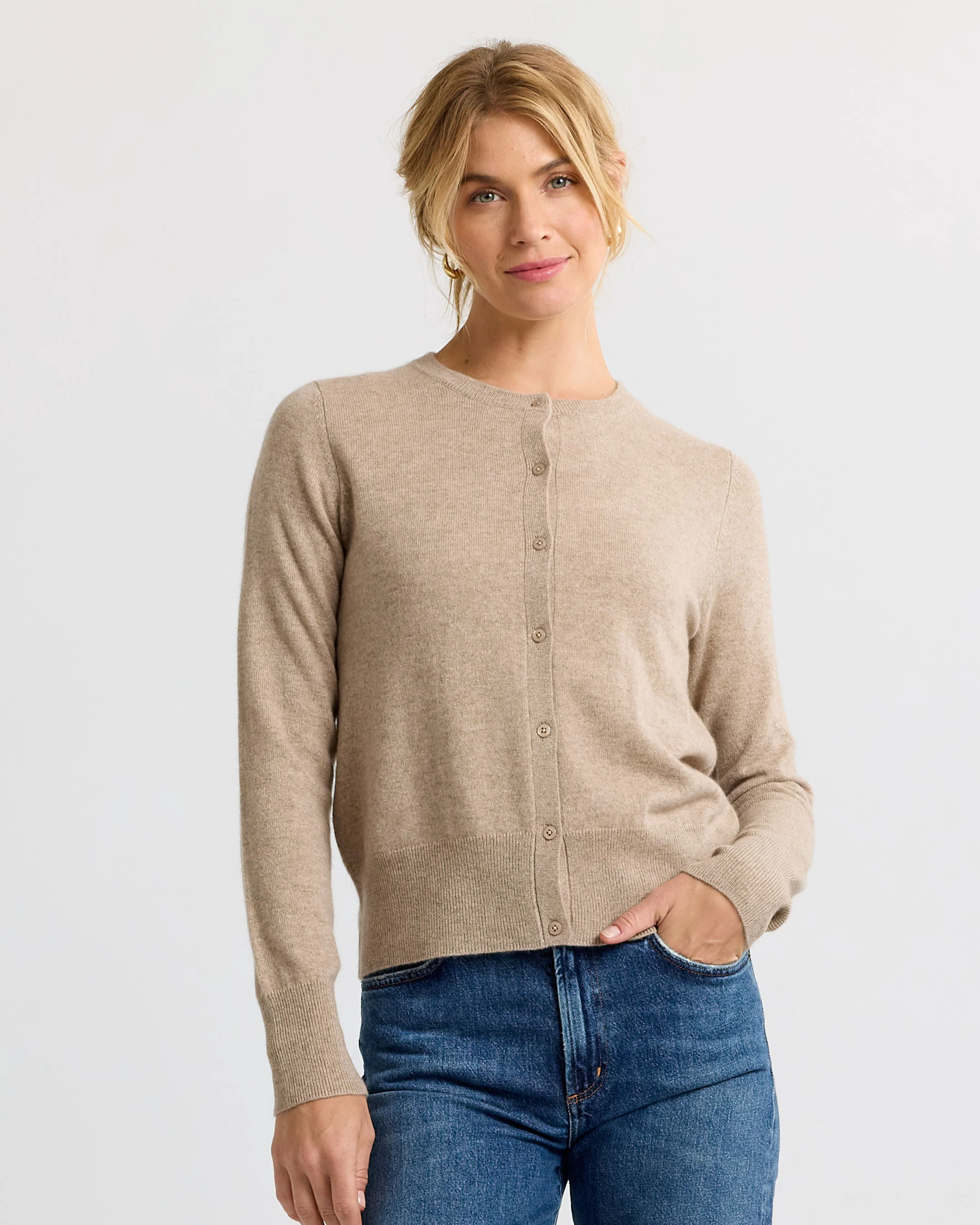 Cashmere Crewneck Cardigan - Image 3