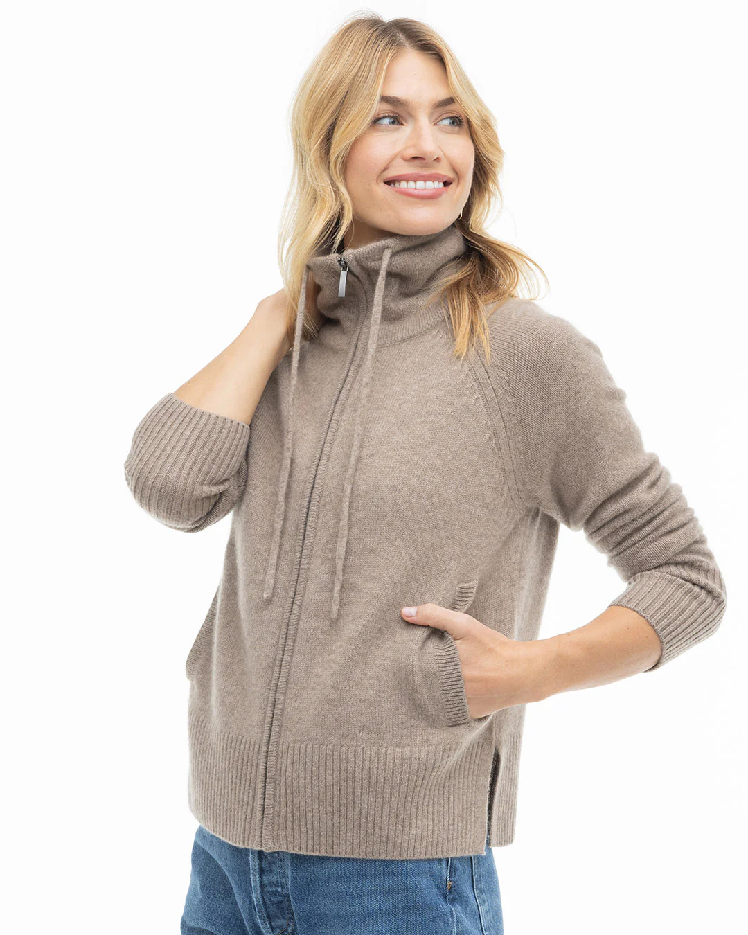 Cashmere Drawstring Cardigan - Image 3