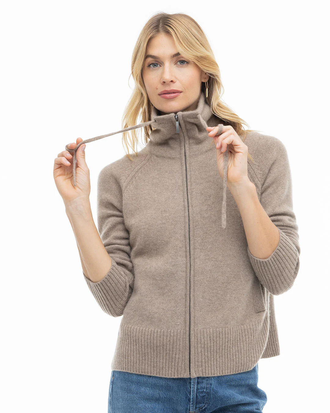 Cashmere Drawstring Cardigan - Image 4