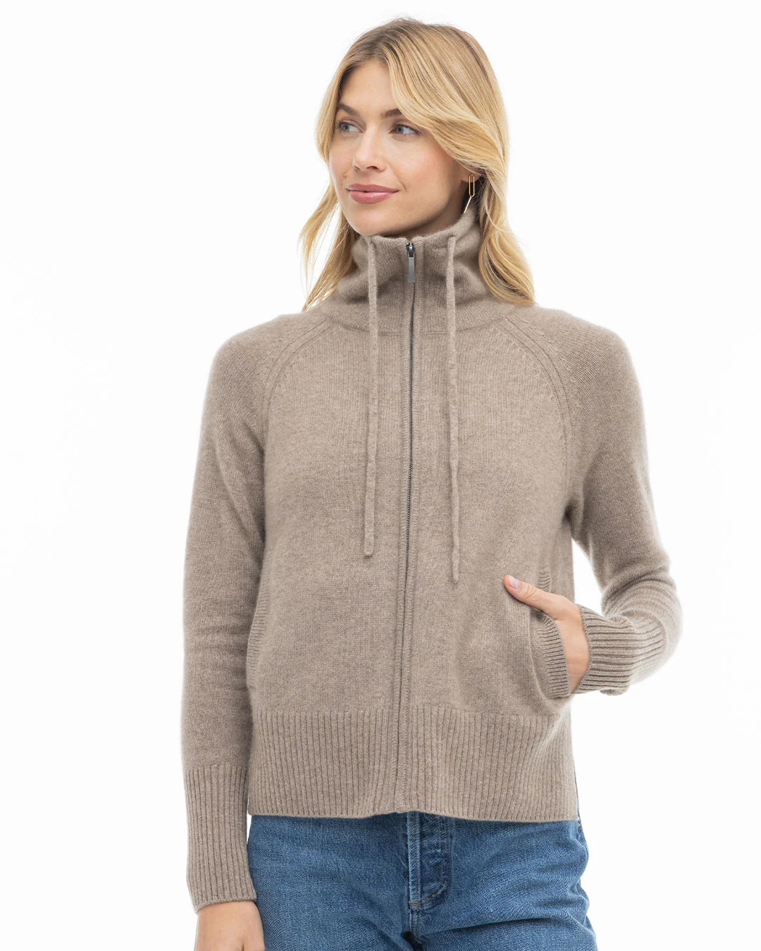 Cashmere Drawstring Cardigan - Image 5