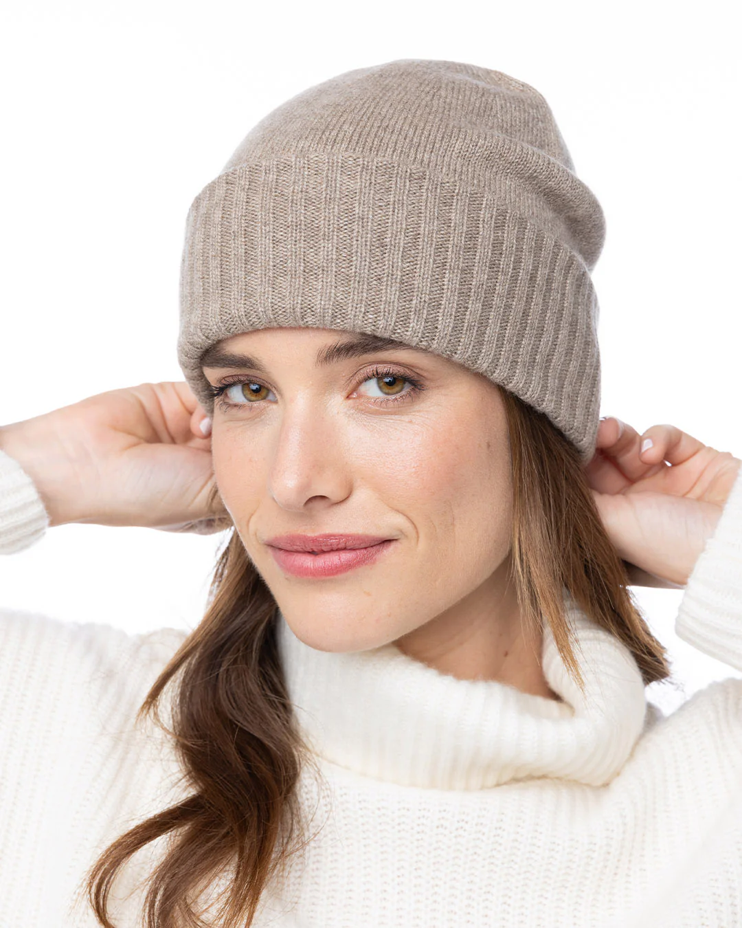 Cashmere Ribbed Hat - Image 6
