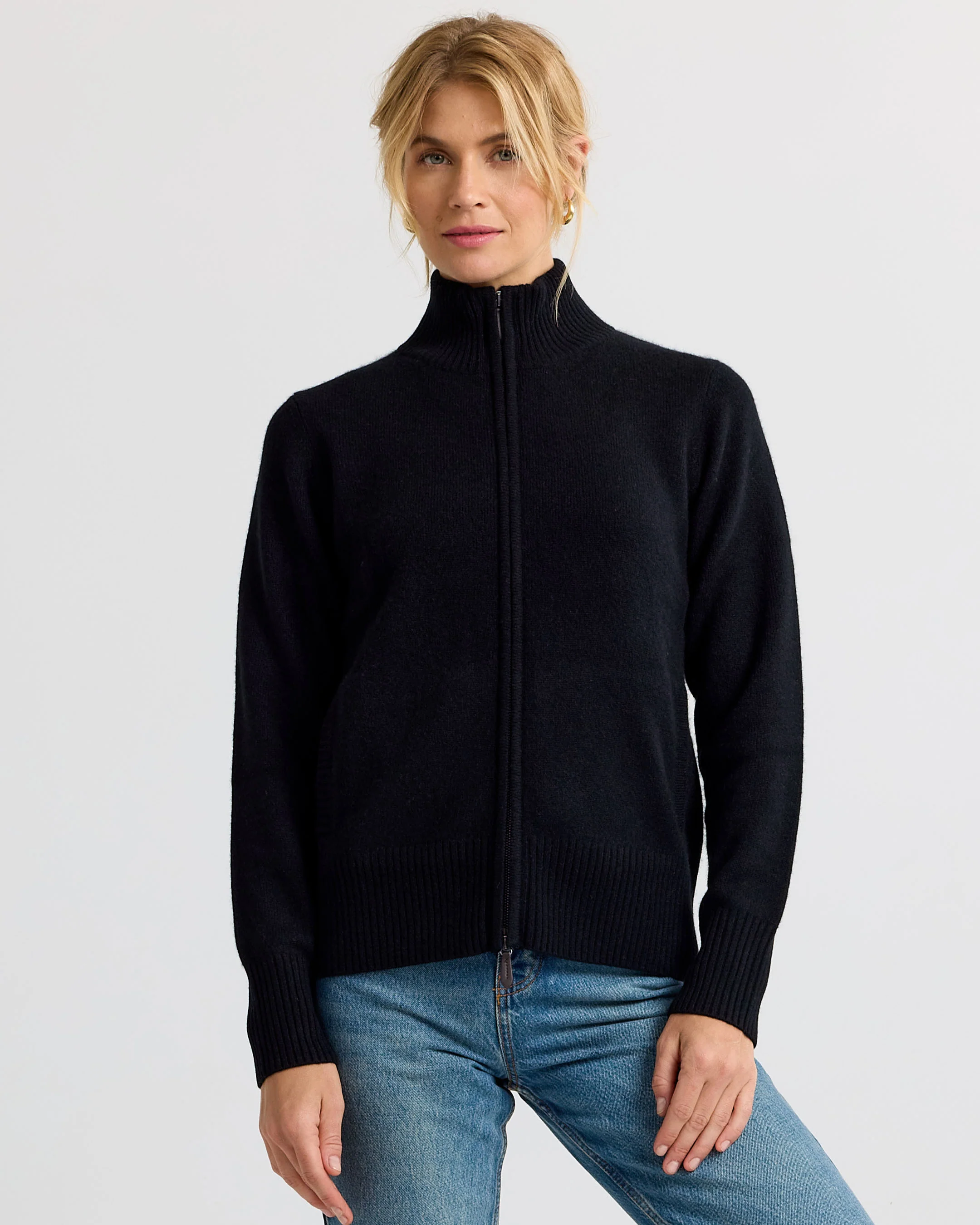 Cashmere Stand Collar Cardigan - Image 5