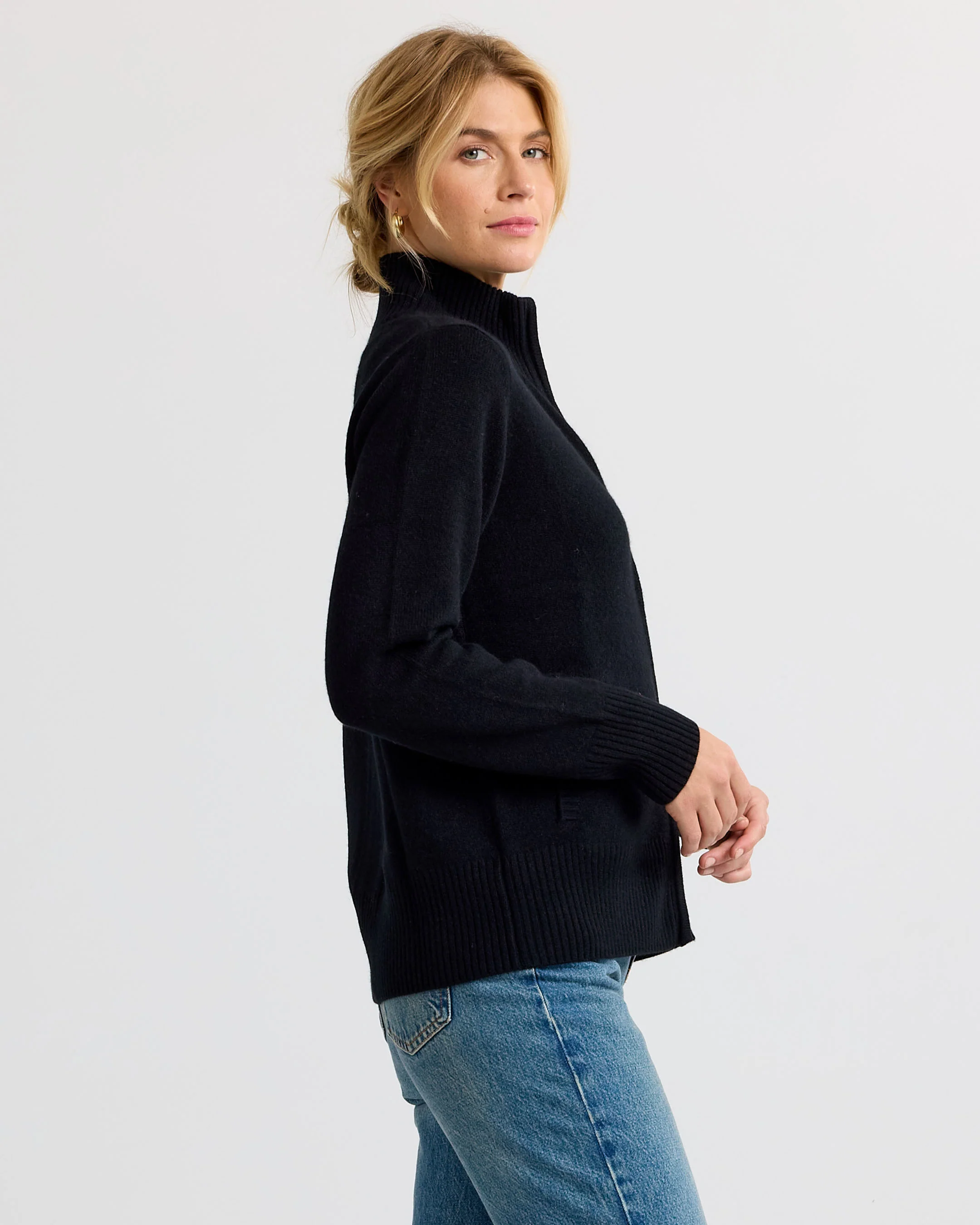 Cashmere Stand Collar Cardigan - Image 6