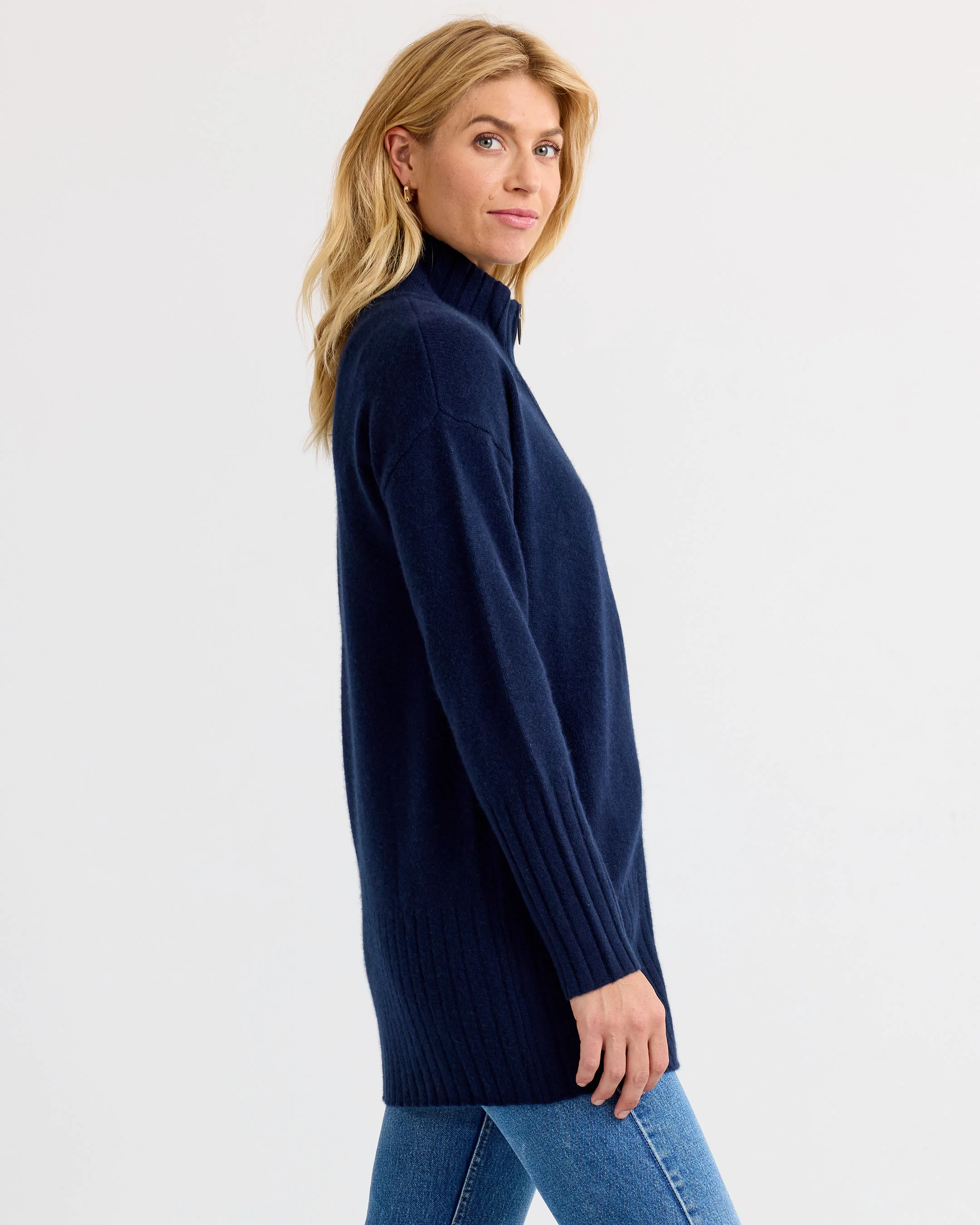 Cashmere Zip Up Cardigan - Image 3