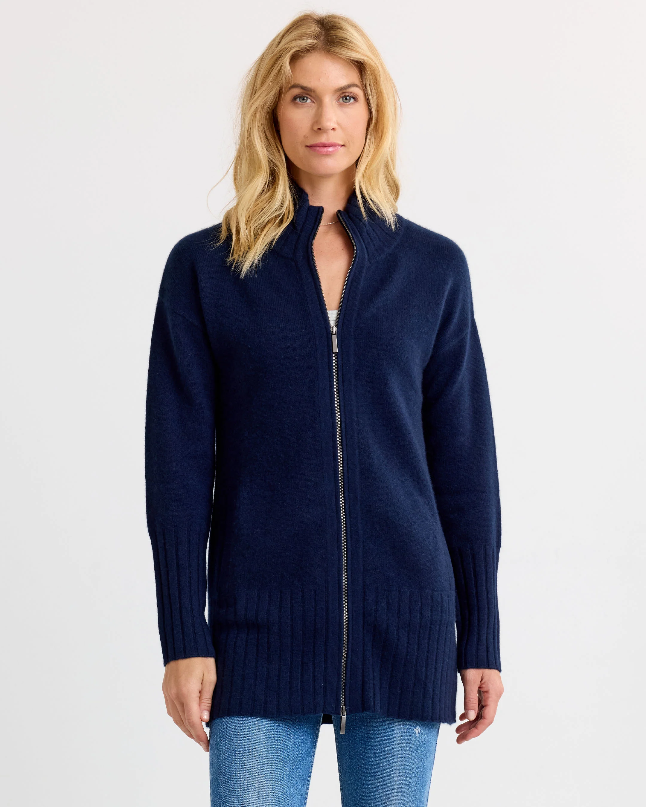 Cashmere Zip Up Cardigan - Image 5