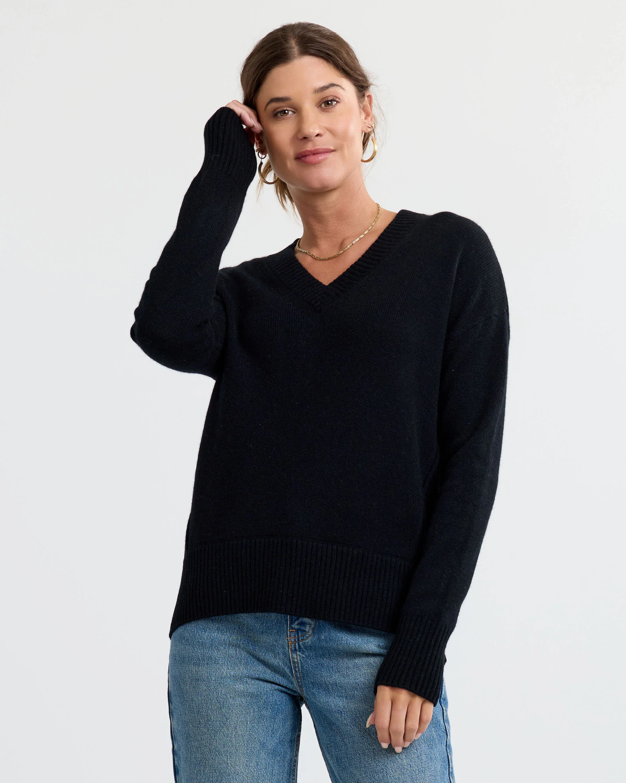 Cashmere Forward Seam V-Neck - Image 4