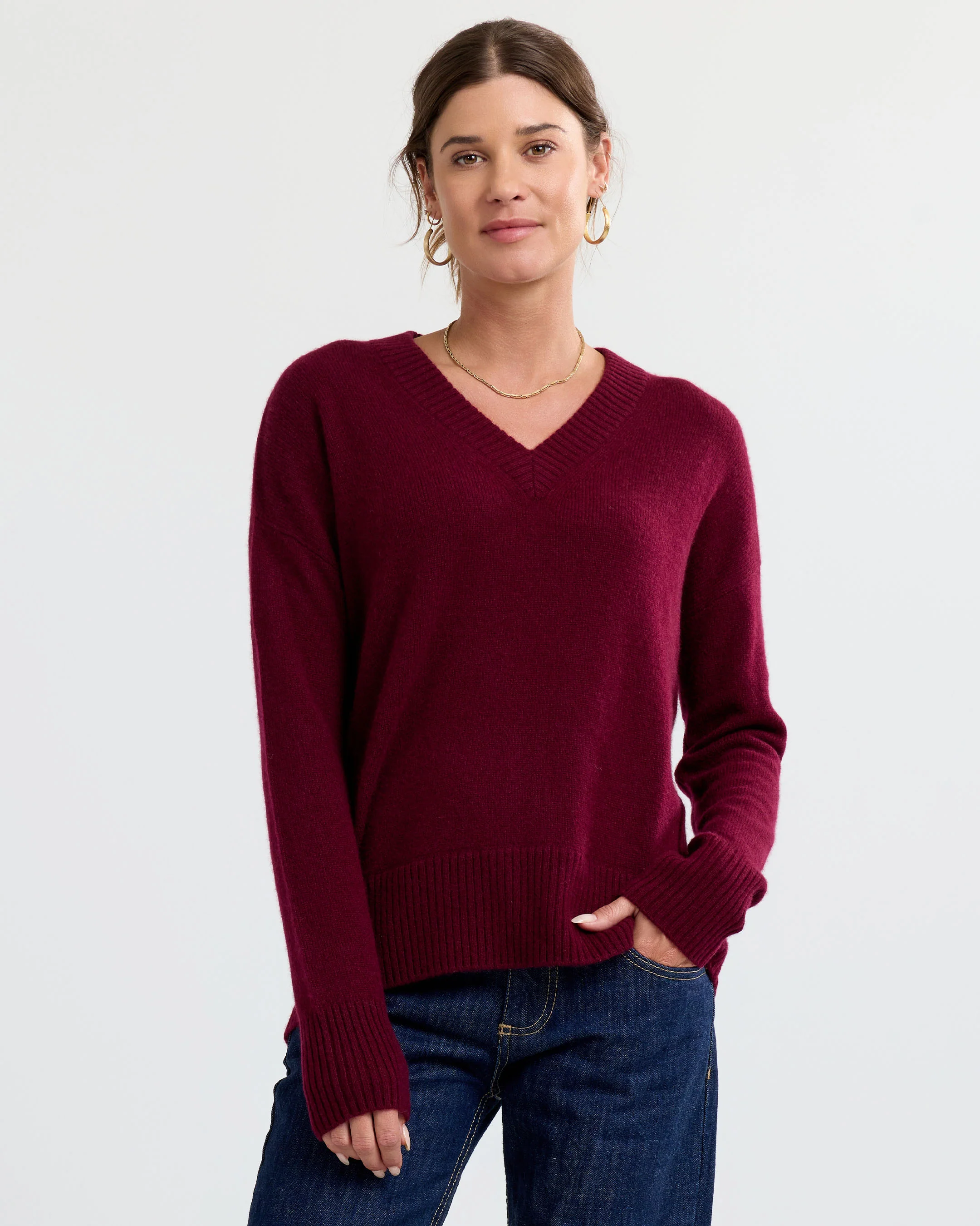 Cashmere Forward Seam V-Neck - Image 3