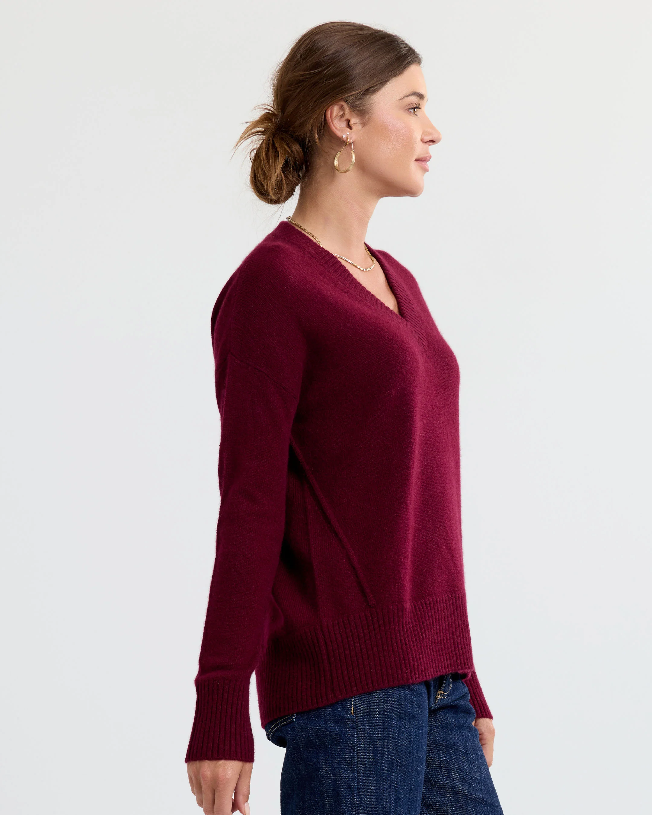 Cashmere Forward Seam V-Neck - Image 4