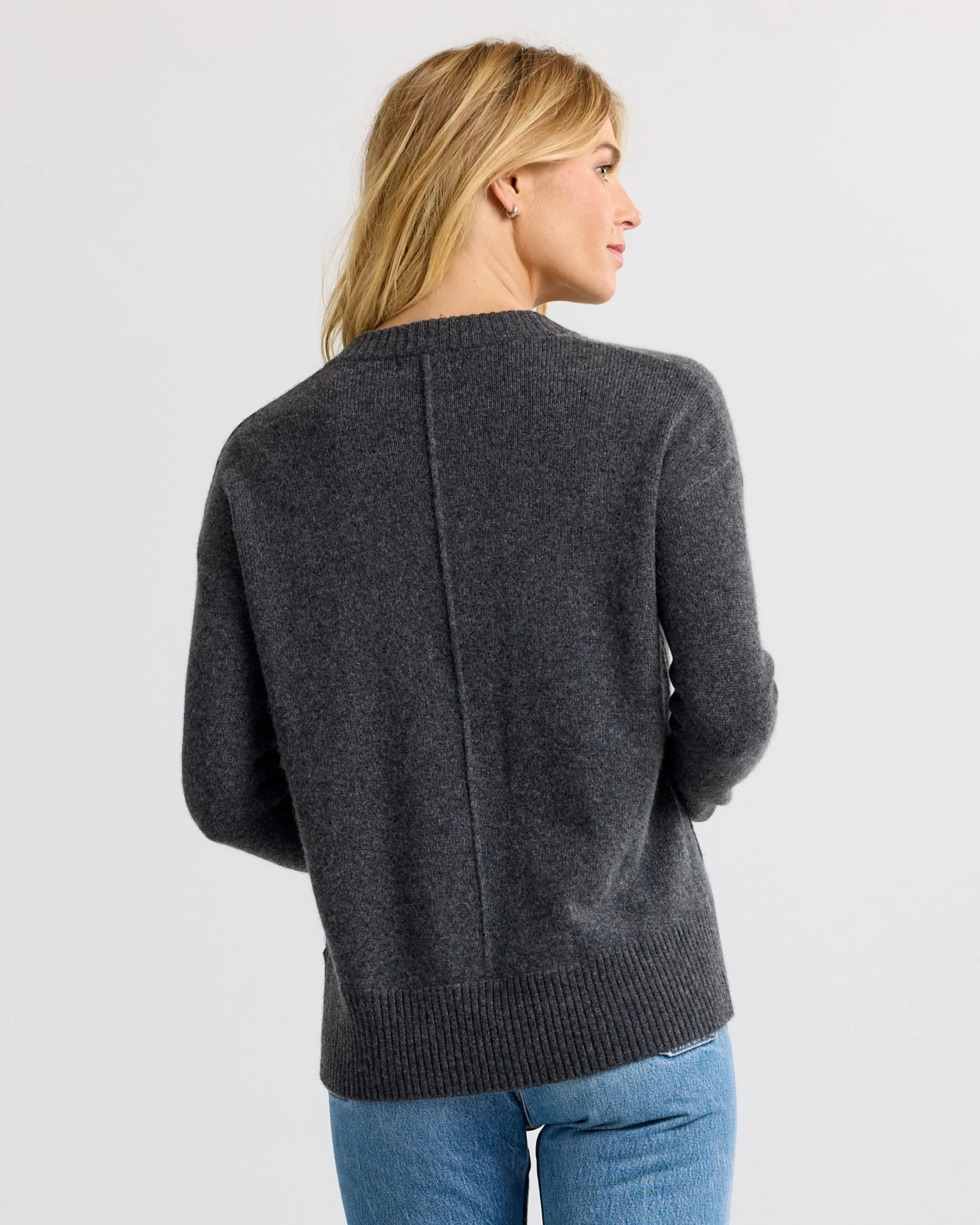 Cashmere Forward Seam V-Neck - Image 7