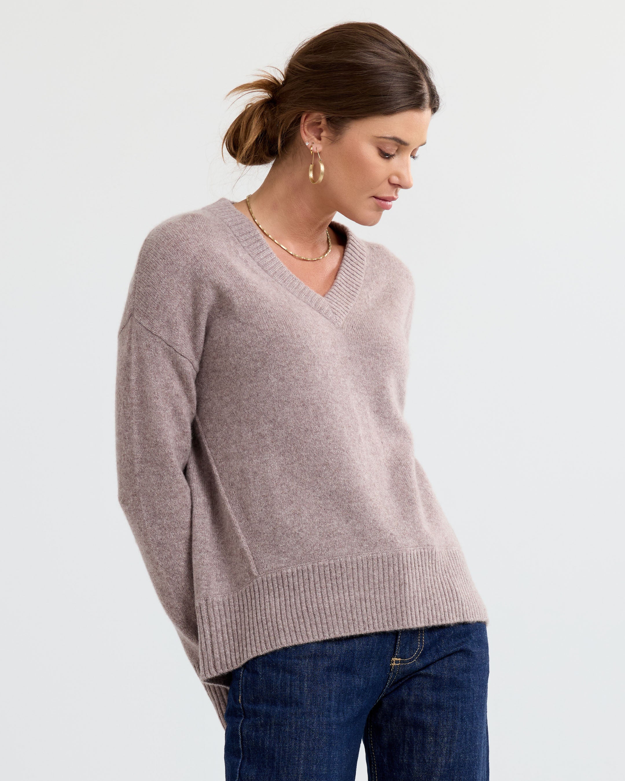 Cashmere Forward Seam V-Neck - Image 3