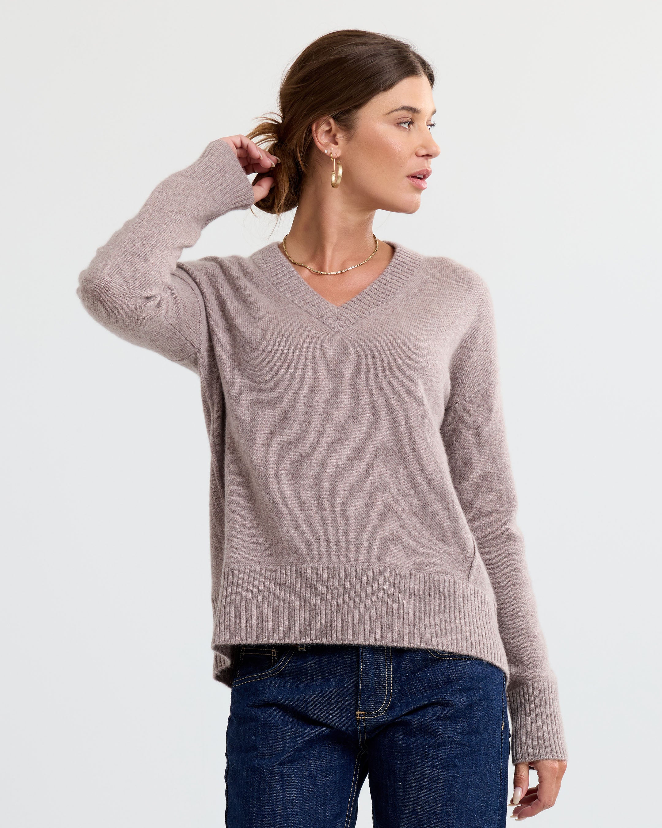 Cashmere Forward Seam V-Neck - Image 4
