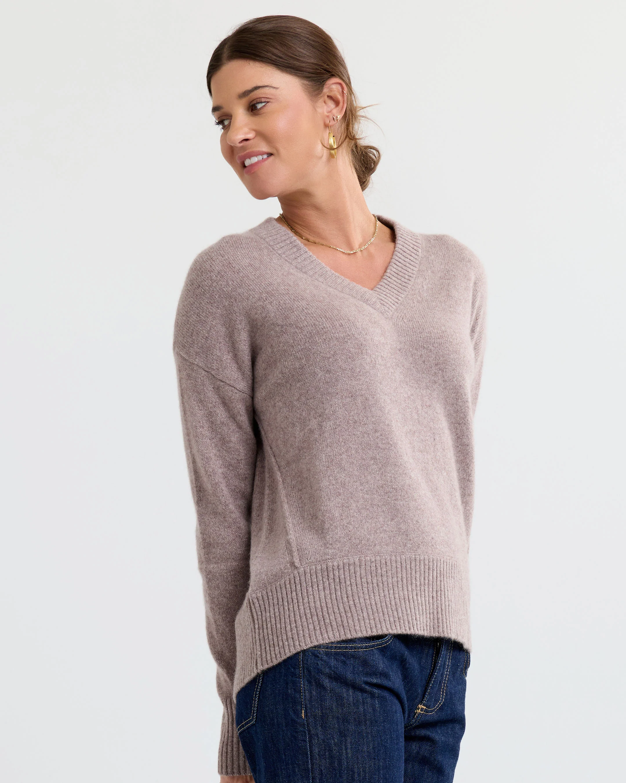 Cashmere Forward Seam V-Neck - Image 5