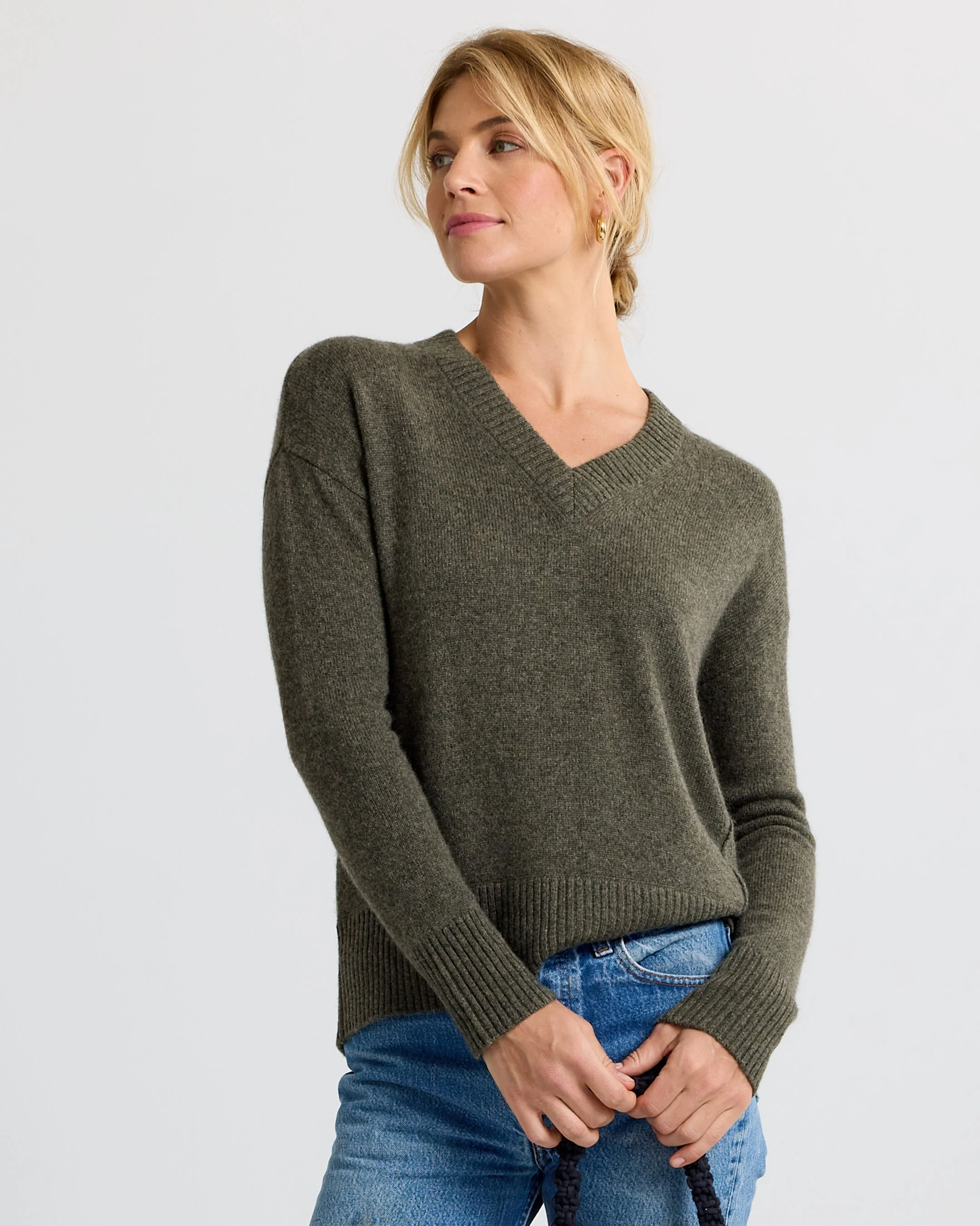 Cashmere Forward Seam V-Neck - Image 4