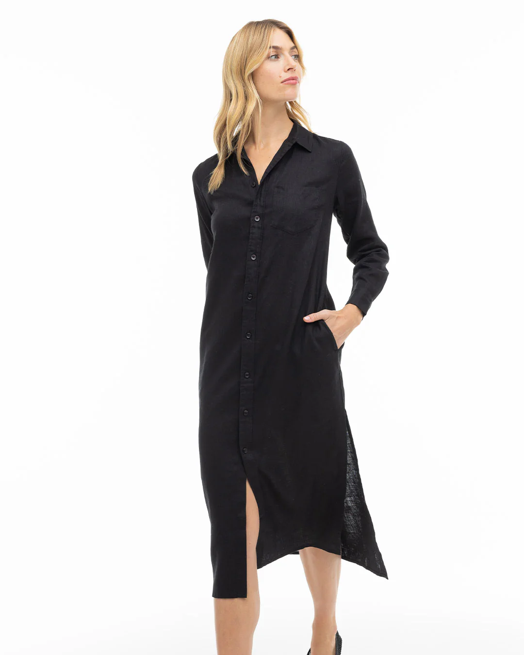 Luxe Linen Shirt Dress - Image 3