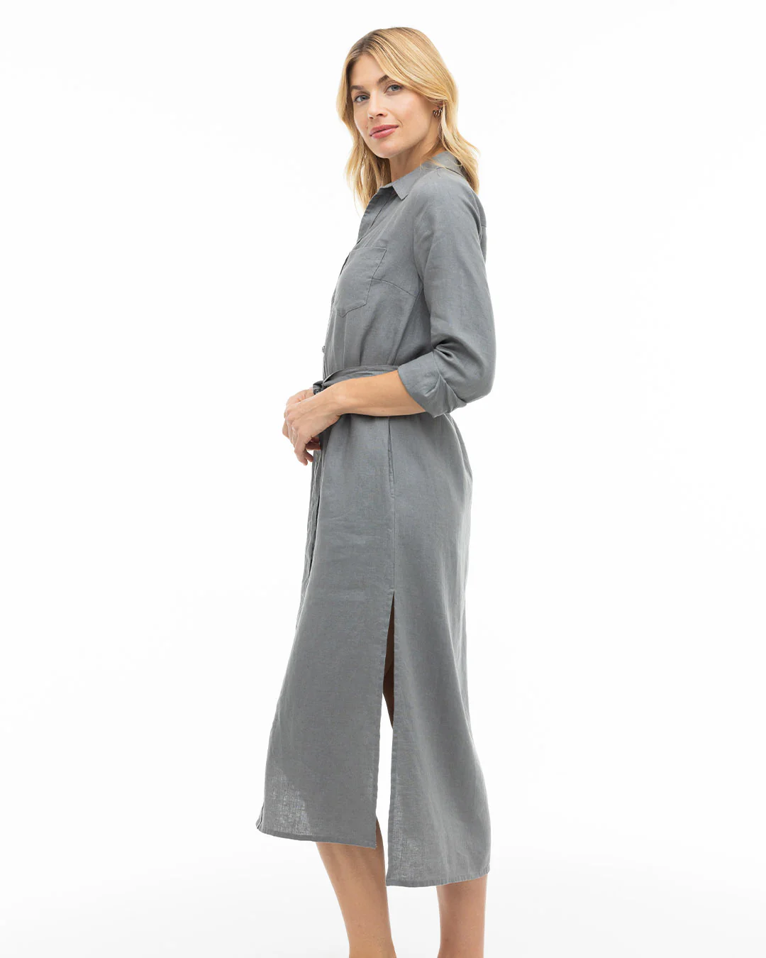 Luxe Linen Shirt Dress - Image 3