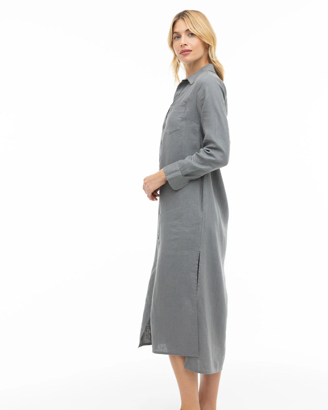 Luxe Linen Shirt Dress - Image 6