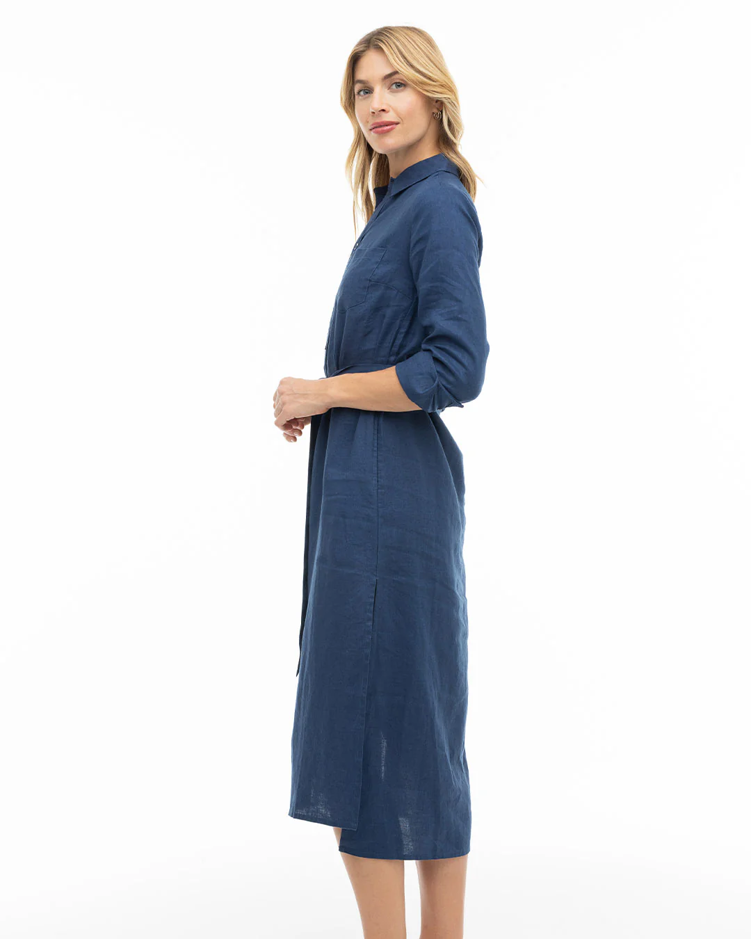 Luxe Linen Shirt Dress - Image 3