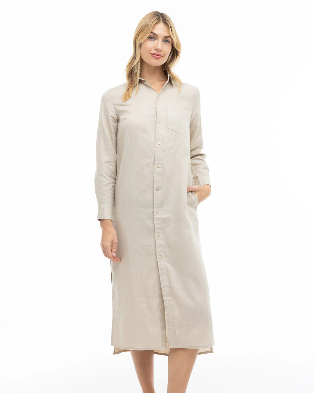 Luxe Linen Shirt Dress - Image 3
