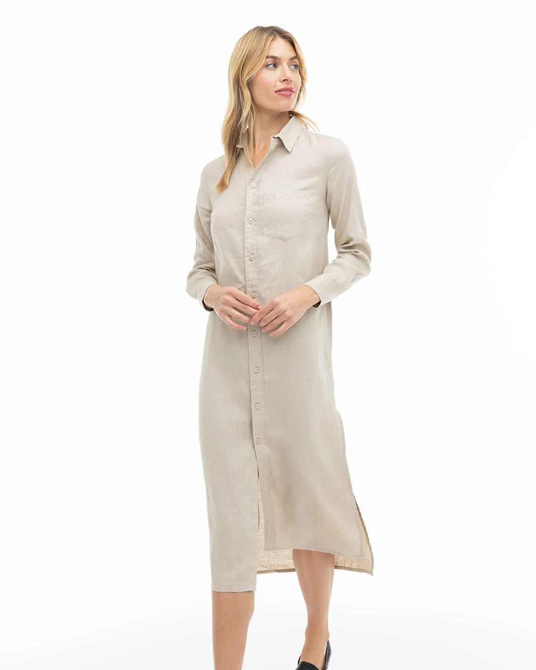 Luxe Linen Shirt Dress - Image 4