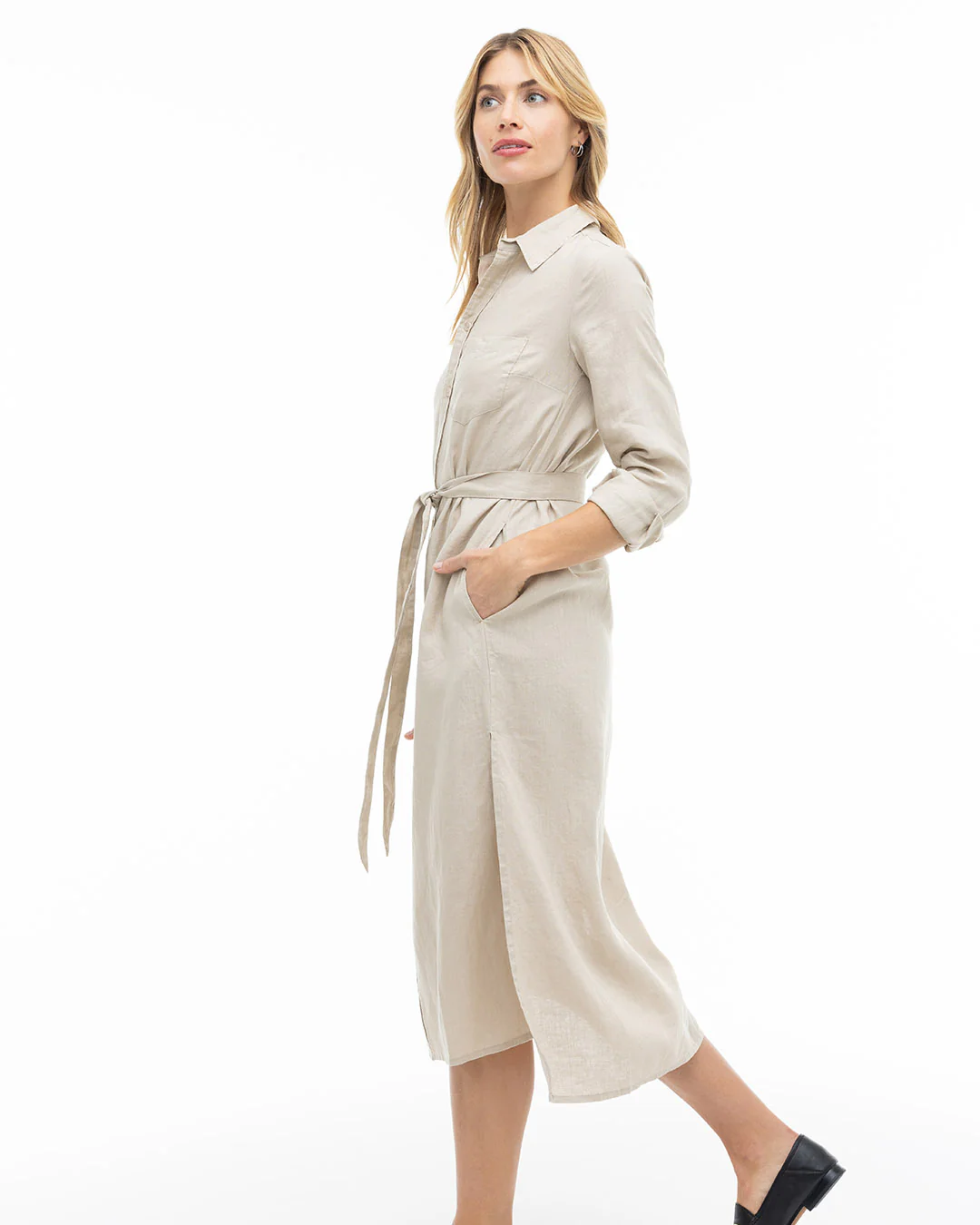 Luxe Linen Shirt Dress - Image 6