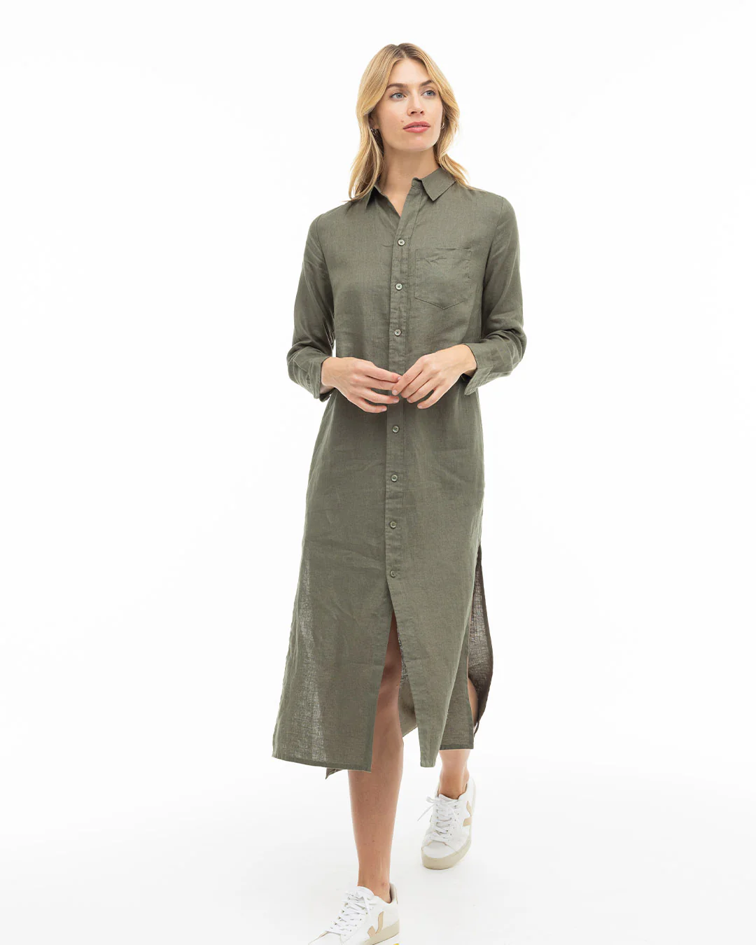 Luxe Linen Shirt Dress - Image 4
