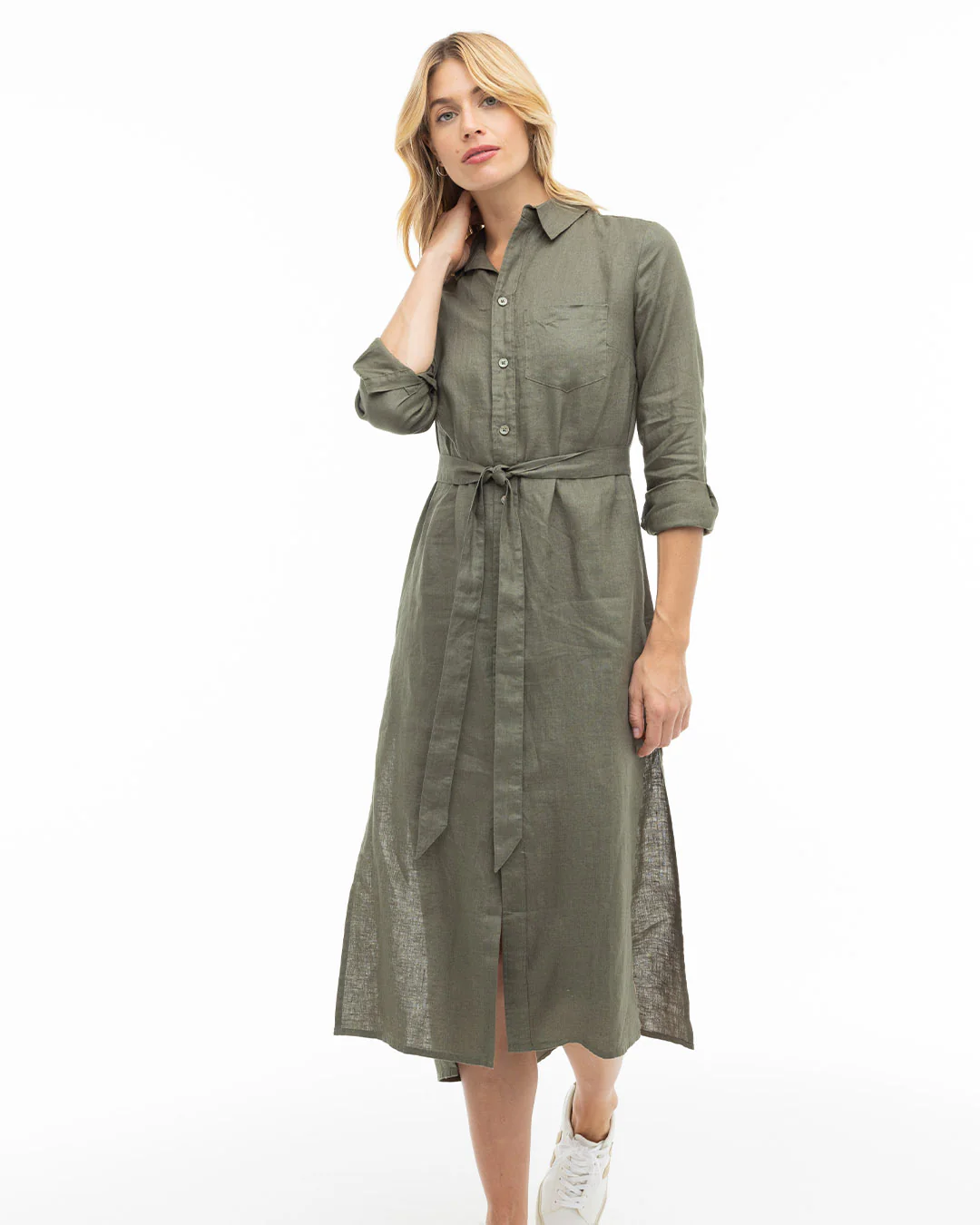 Luxe Linen Shirt Dress - Image 5