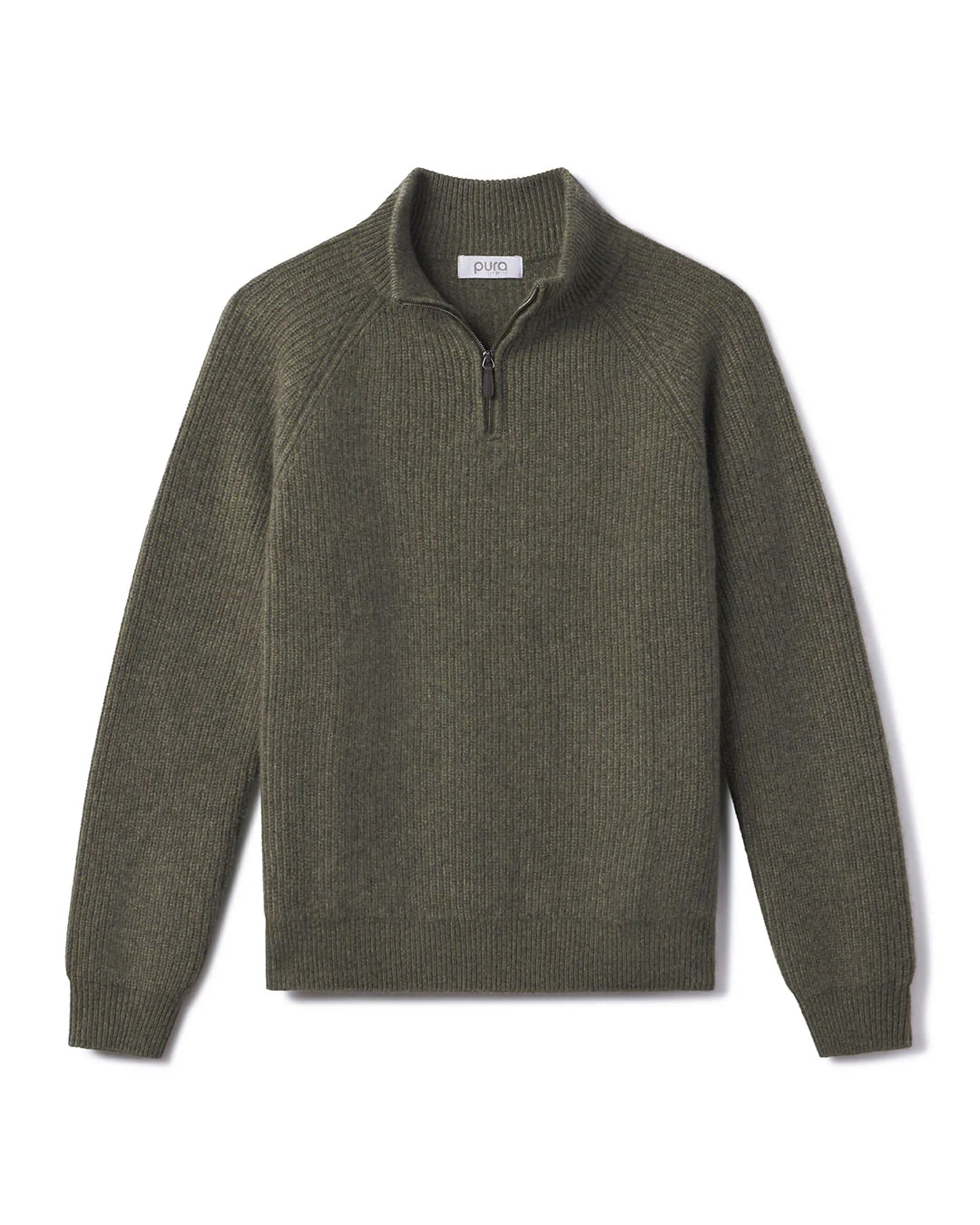 Men's Ribbed Cashmere Half Zip - Image 3