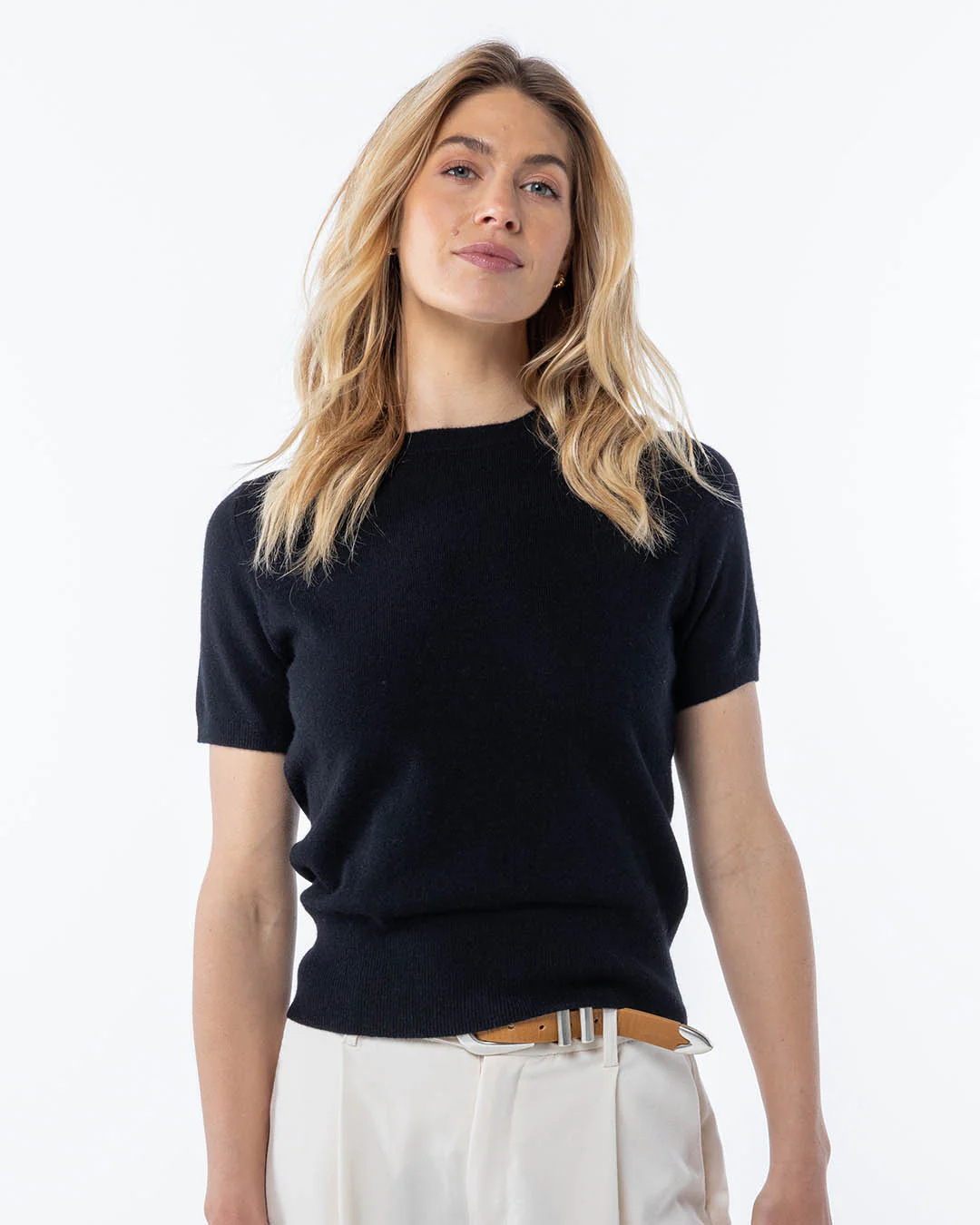 Short Sleeve Cashmere Crew - Image 3