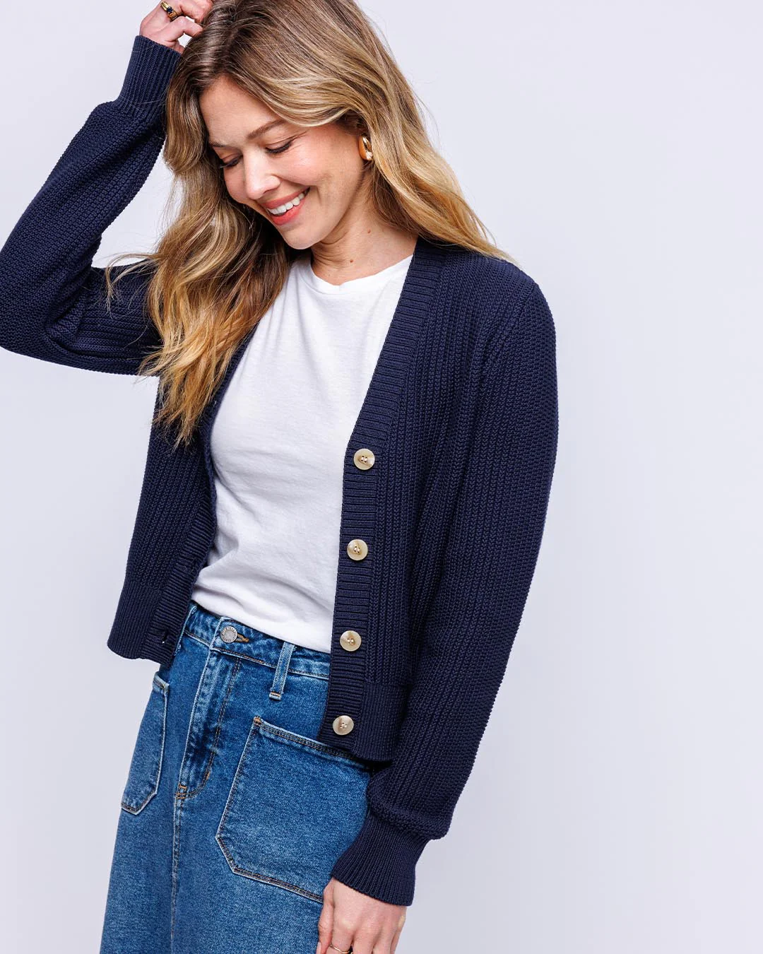 Textured Cropped Cardigan - Image 5