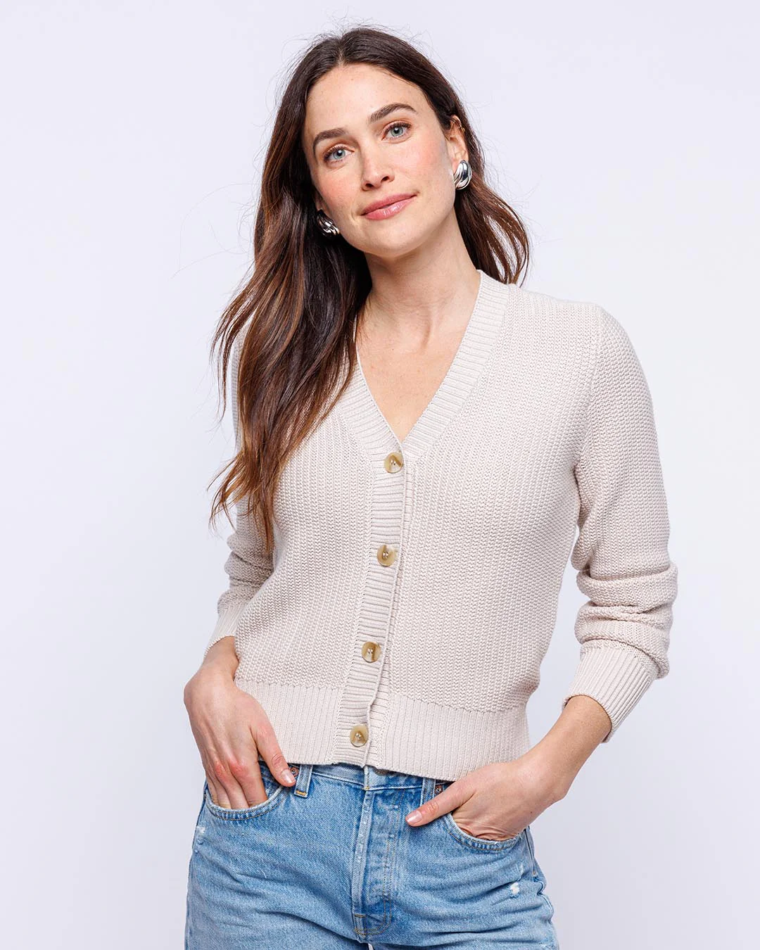 Textured Cropped Cardigan - Image 5