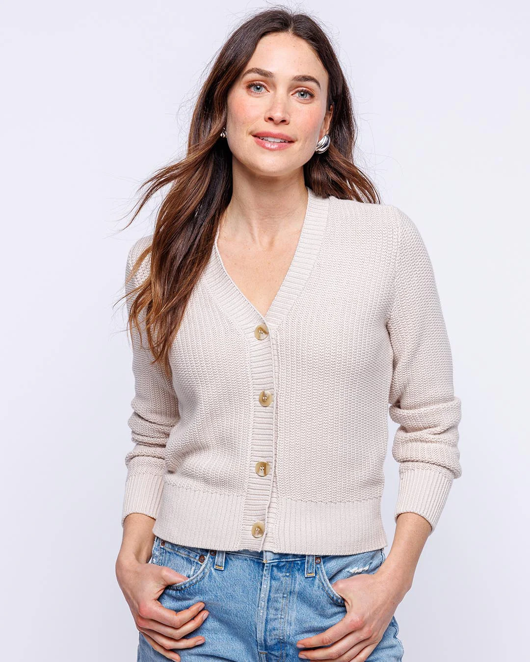 Textured Cropped Cardigan - Image 6